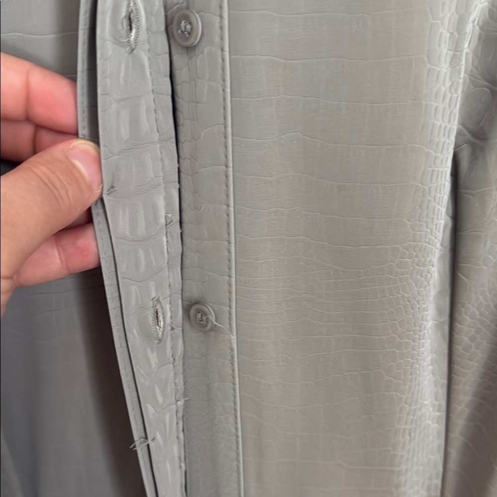 Alfani Embossed Faux-Leather Shirtdress - Picture 4 of 6